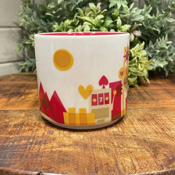 STARBUCKS You Are Here Collection Las Vegas 14oz Coffee Tea Cup Mug Red White - Picture 4 of 8